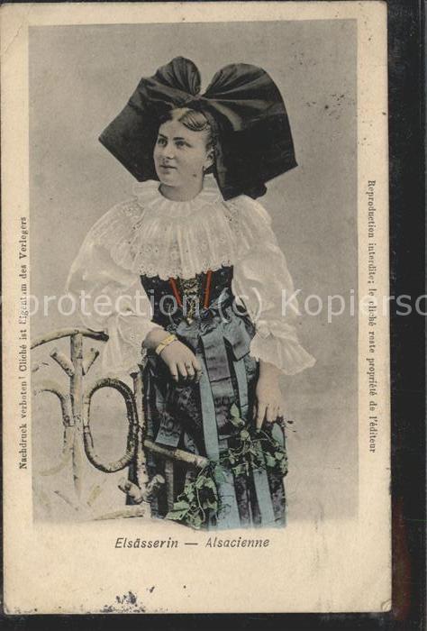 Elsass Alsace Restaurant Continental Tracht Frau mit