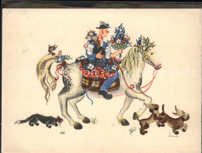 Pferde Liebespaar Blumen Hunde Katze