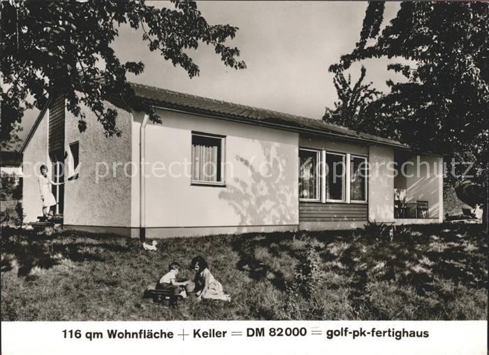 Werbung Reklame Golf-pk-Fertighaus