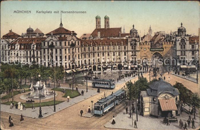 Strassenbahn Karlsplatz Nornenbrunnen München