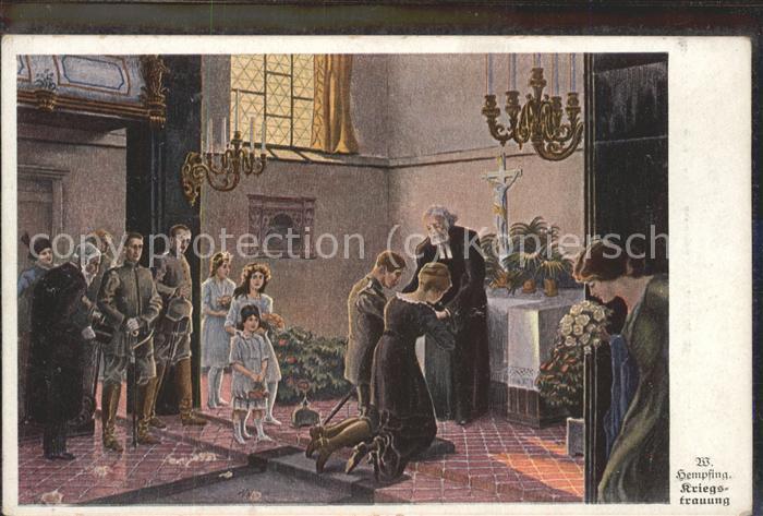 Hochzeit Kriegstrauung Hempfing Künstlerkarte