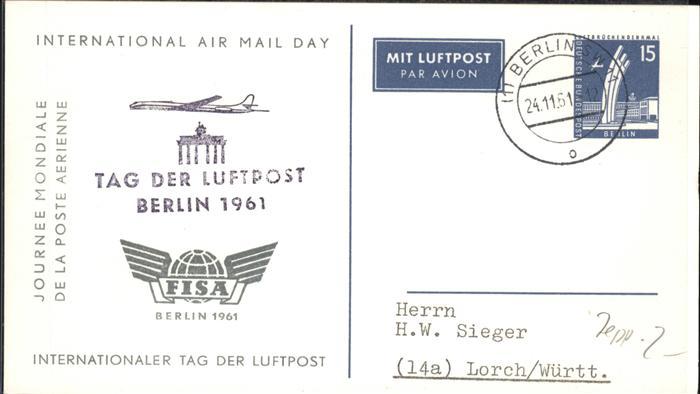 Post Luftpost Air Mail Day Berlin
