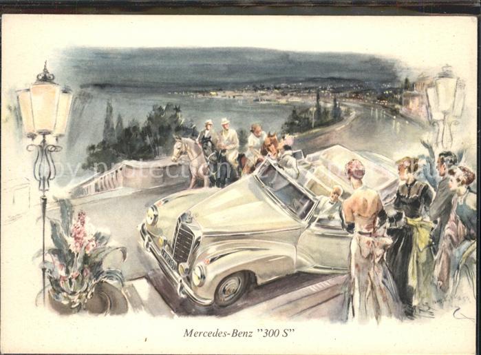 Autos Mercedes Benz 300 S Künstlerkarte