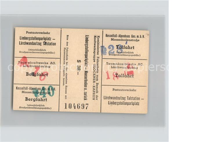 Bergbahn Mooserbodenstrasse Kesselfall-Alpenhaus