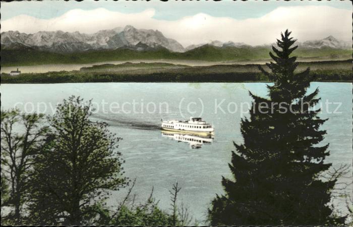 Dampfer Binnenschifffahrt Utting Diessen Wettersteinmassiv Föhn A
