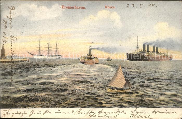 Dampfer Oceanliner Segelschiff Segelboot Bremerhaven Rhede