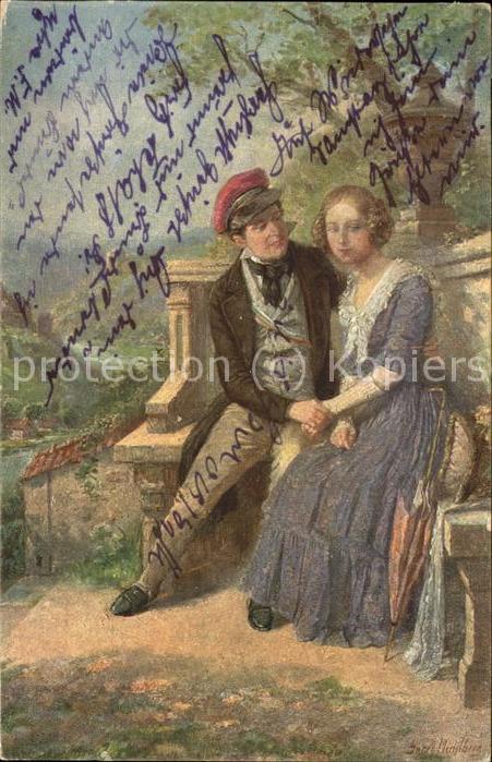 Studentika Künstlerkarte Georg Mühlberg Gedicht Pa