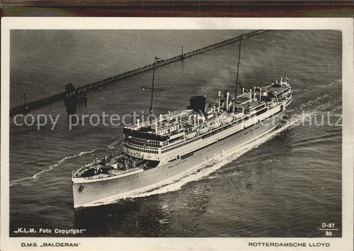 Dampfer Oceanliner D.M.S. Baloeran Rotterdam