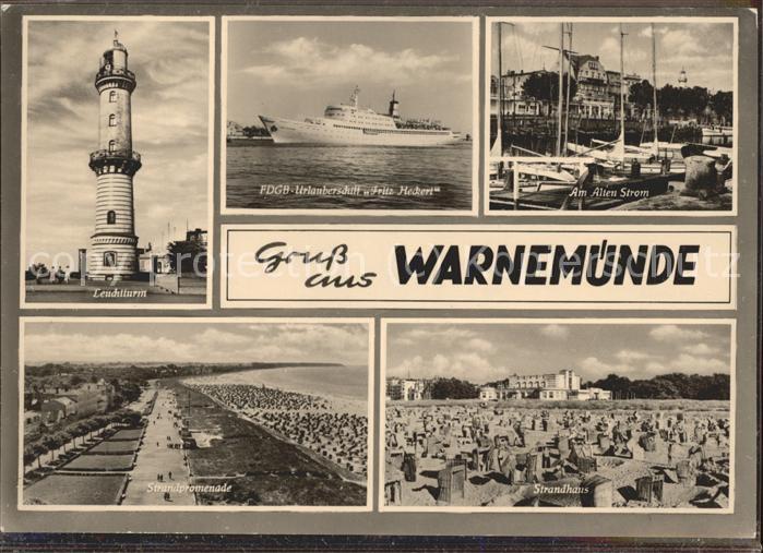 Leuchtturm Lighthouse Warnemünde Schiff Fritz Heckert Segelbo