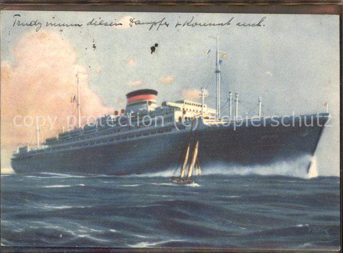 Dampfer Oceanliner M/n Neptuna-Oceania Künstlerkarte