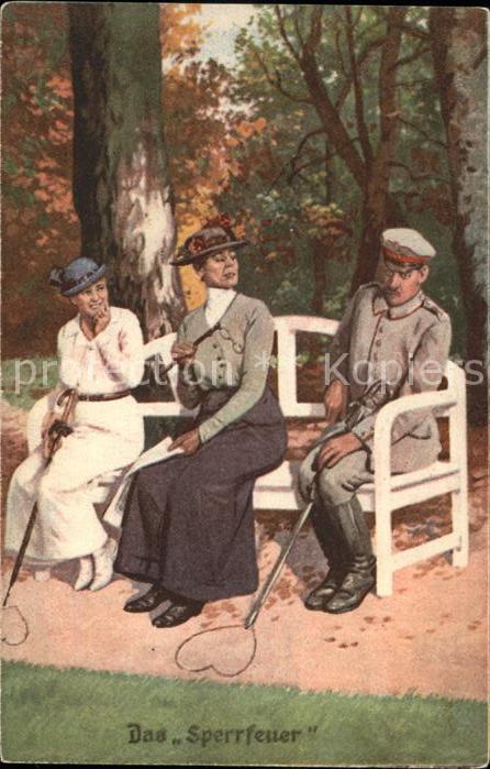 Kuenstlerkarte Das Sperrfeuer Humor Liebe Soldat