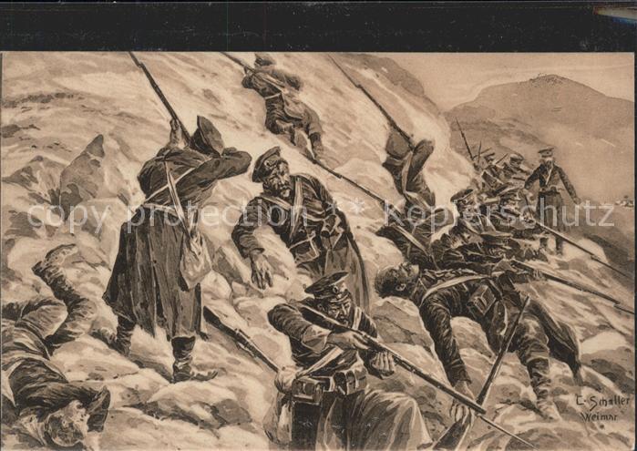 Kuenstlerkarte C. Schaller Weimar Soldaten der grosse