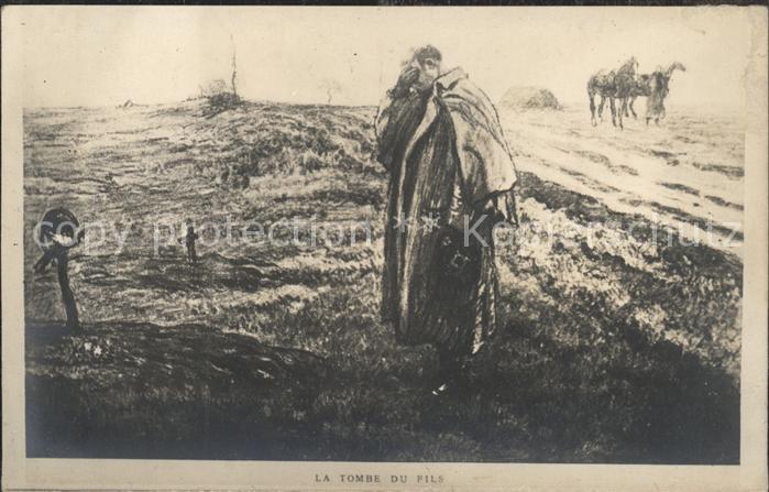 Kuenstlerkarte La Tombe du Fils Soldat