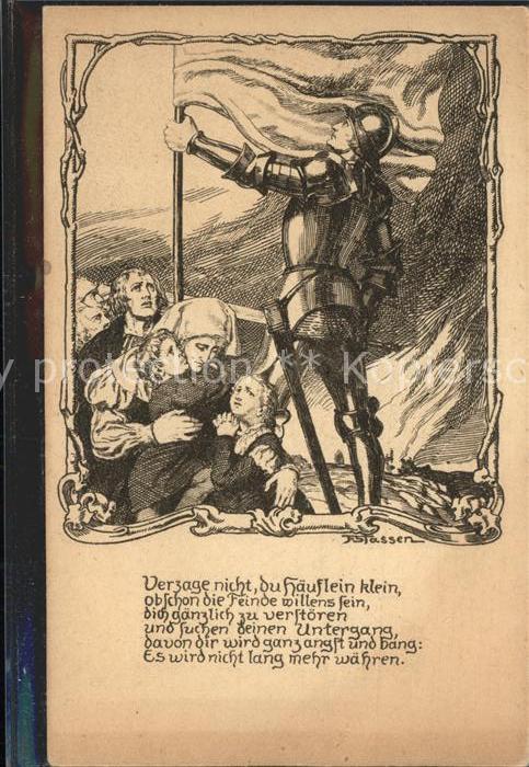 Kuenstlerkarte R. S. Verzage nicht Soldat Fahne Volksp