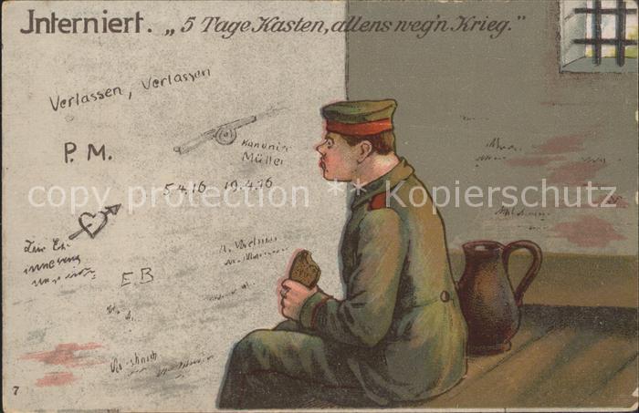 Militaria Humor Interniert 5 Tage Kasten Soldat