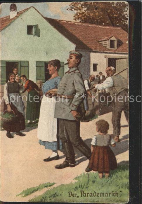 Militaria Humor Paradenmarsch Künstlerkarte