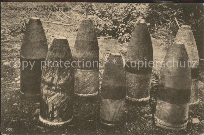 Militaria WK1 Feldpost Blindgänger Französische
