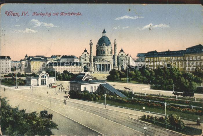 Wien Karlsplatz Karlskirche Strassenbahn