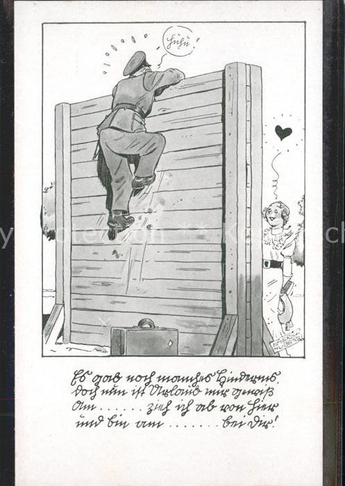 Militaria Humor Wand Hindernis Soldat Koffer
