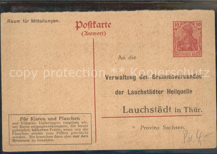 Werbung Reklame Lauchstädter Mineralbrunnen Krieg