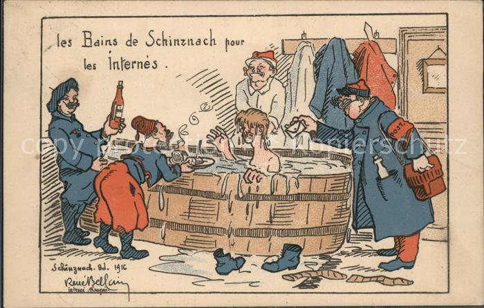 Kuenstlerkarte Militaria Humor Soldaten Badewanne