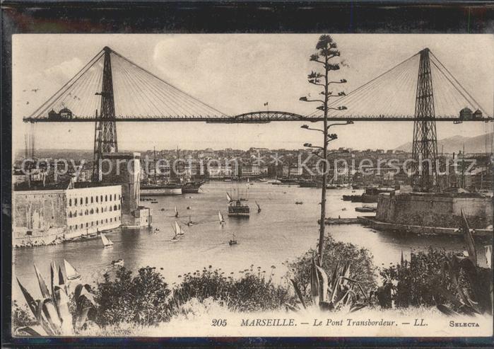 Bruecken Bauwerke Marseille Pont Transbordeur Schiff