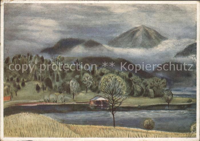 Kuenstlerkarte Eugen E. Walchensee Feldpost