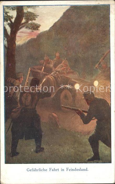 Militaria WK1 Gefährliche Fahrt in Feindesland