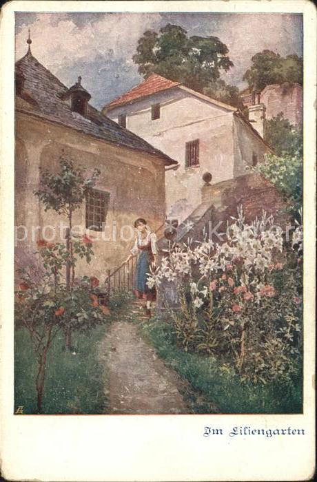Kuenstlerkarte Der Liliengarten