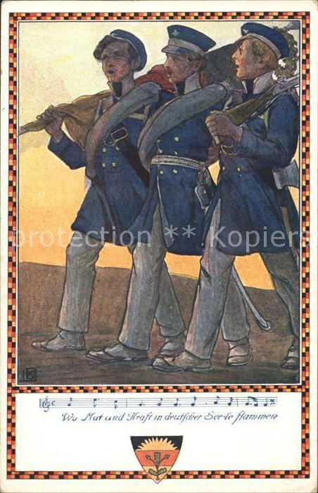 Liederkarte Wappen Wo Mut Kraft Soldaten