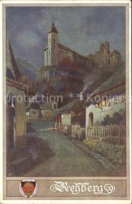 Kuenstlerkarte Reehberg Wappen Burg