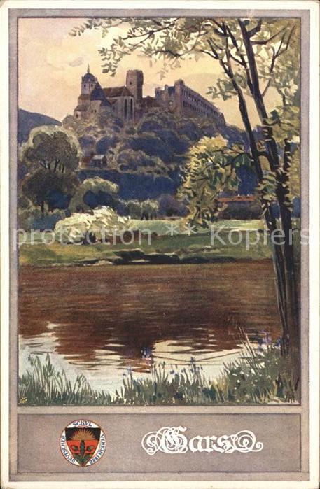 Kuenstlerkarte Gars Wappen Burg