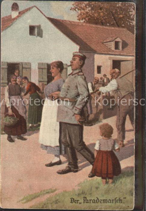 Kuenstlerkarte Parademarsch Soldat