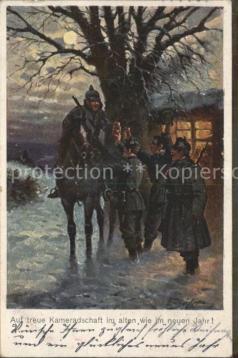 Kuenstlerkarte E. S. treue Kameradschaft Soldaten Nach
