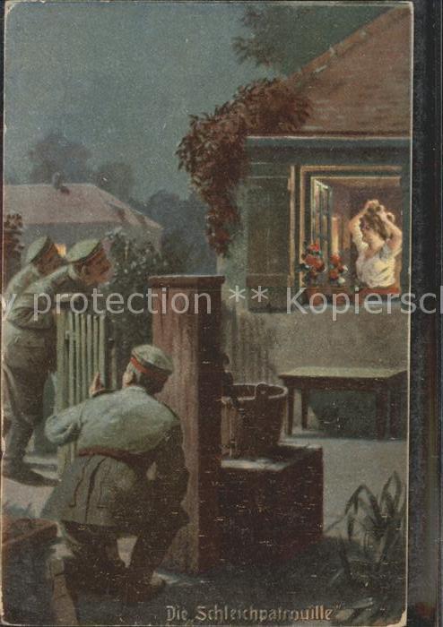 Soldatenleben Schleichpatrouille Humor Künstlerkarte