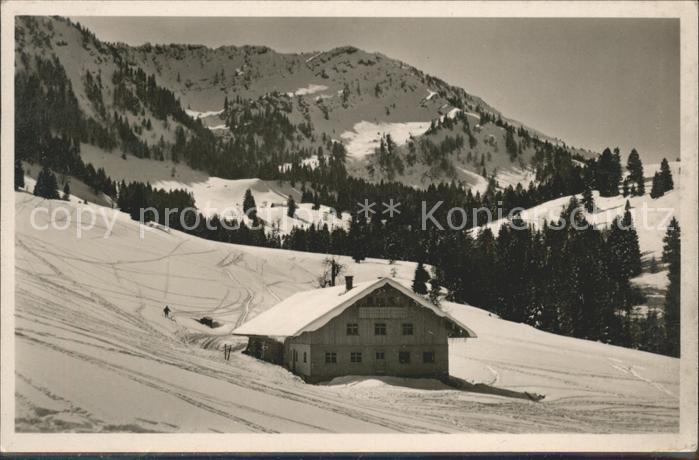 Oberstaufen Oberallgaeu Bayern Wintersportplatz Hochgrat Skihuette