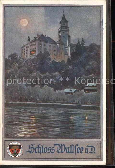 Kuenstlerkarte Schloss Wallsee a. Donau Wappen