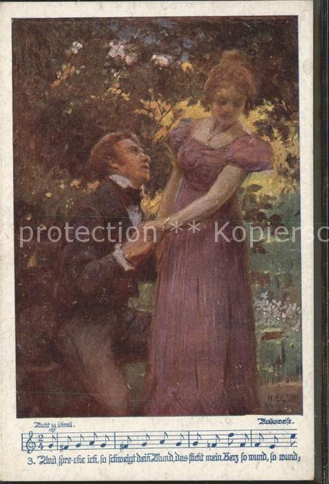 Liederkarte Poesie Künstlerkarte H. Eg.