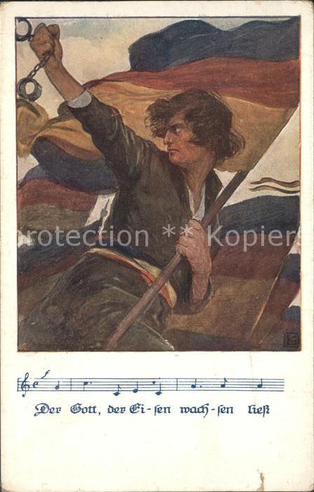 Liederkarte Gott der Eisen Handschellen Fahnen Küns