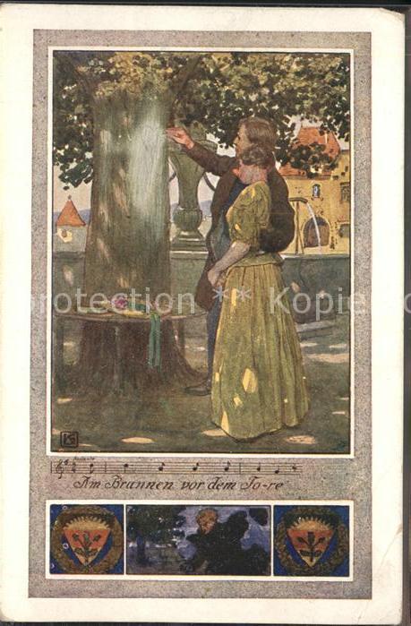 Liederkarte Am Brunnen vor dem Tore Künstlerkarte