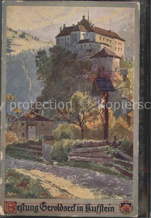 Burgen Künstlerkarte F. H. Festung Geroldsee K