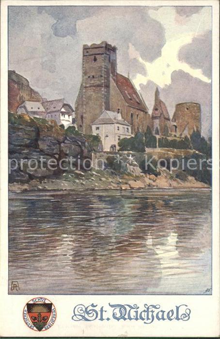 Burgen St. Michael Wappen Künstlerkarte