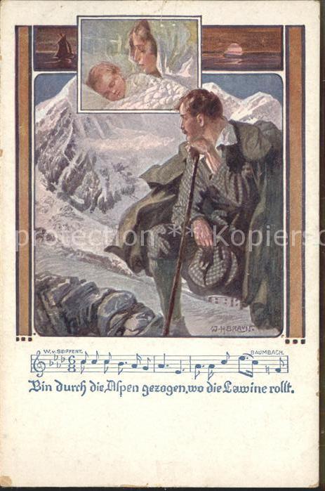 Wandern Alpen Liederkarte Künstlerkarte Kind Mu