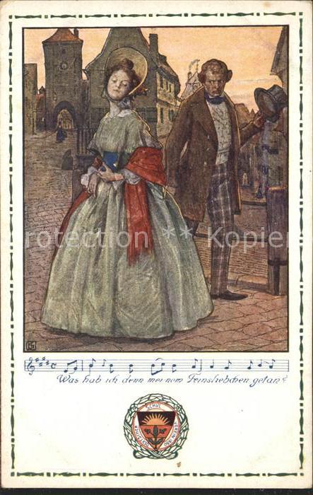 Liederkarte Zylinder Wappen Feinsliebchen