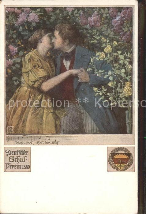 Liederkarte Wappen Paar Deutscher Schulverein 1880