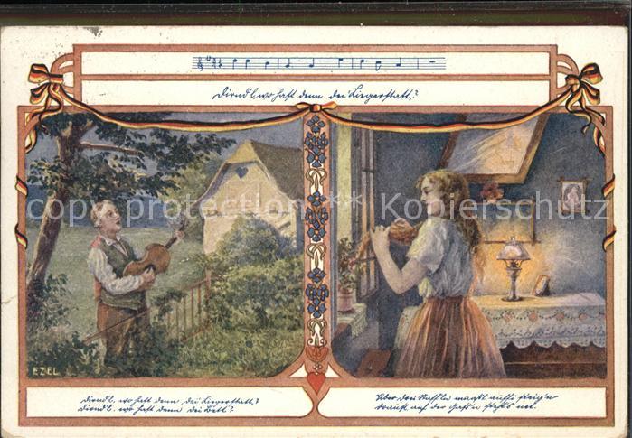 Liederkarte Gitarre Lied Frau