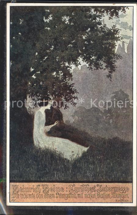 Heine Heinrich Intermezzo Kutzer Künstlerkarte