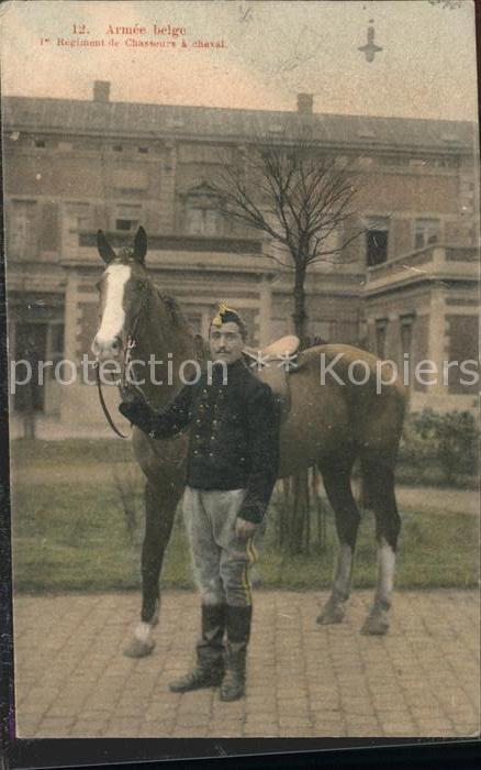 Militaria Armee belge Pferd Soldat