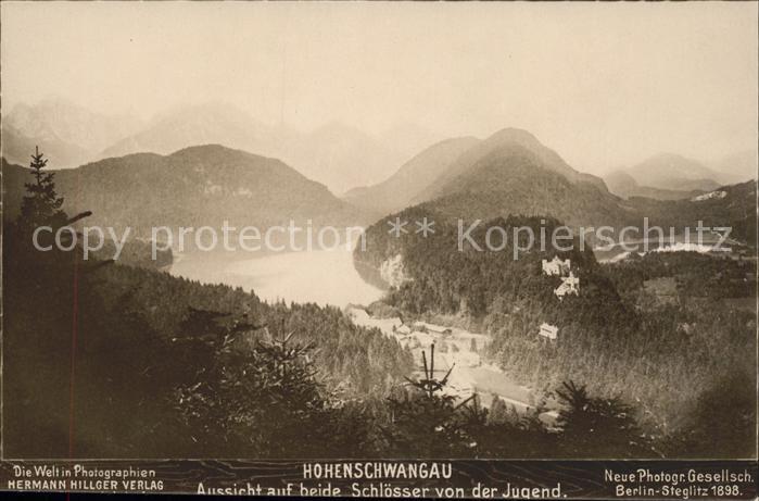 Hohenschwangau Beide Schlösser von der Jugendherberge
