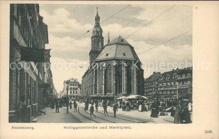 Heidelberg Neckar Heiliggeistkirche Marktplatz